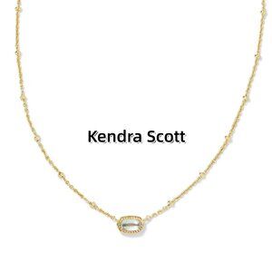 Mini Elisa Gold Satellite Short Pendant Necklace in Dichroic Glass